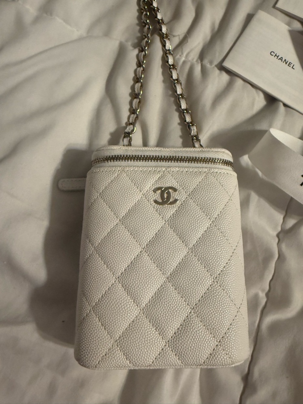 Brand new never worn 100% authentic Chanel Vertical Vanity bag in white - Picture 2 of 8